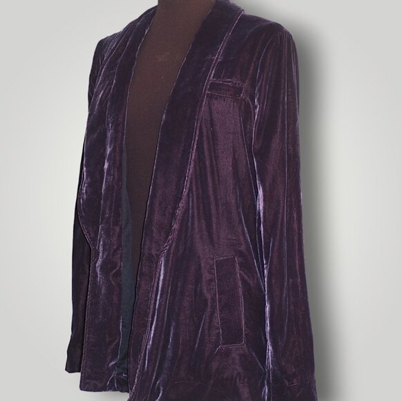 Free People Yesterday's Muse Velvet Purple Jacket Blazer Sizet XS - Picture 4 of 11